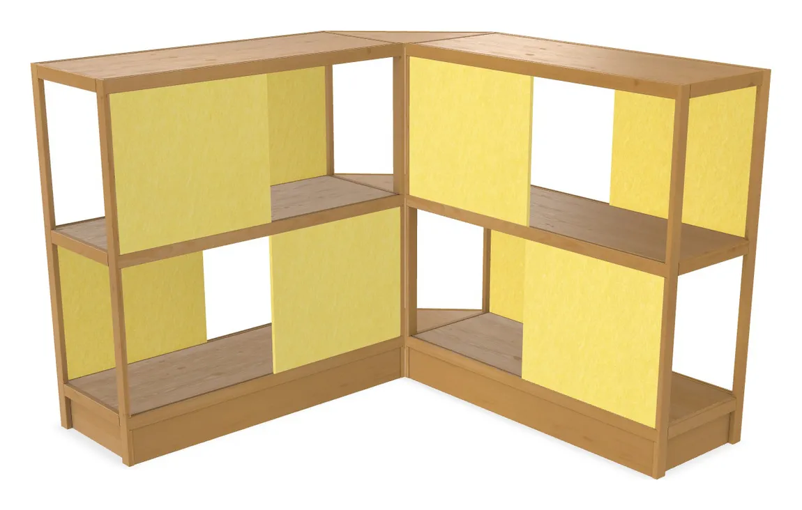 Wood Shelving Unit with Acoustic Panels - 93 x 50