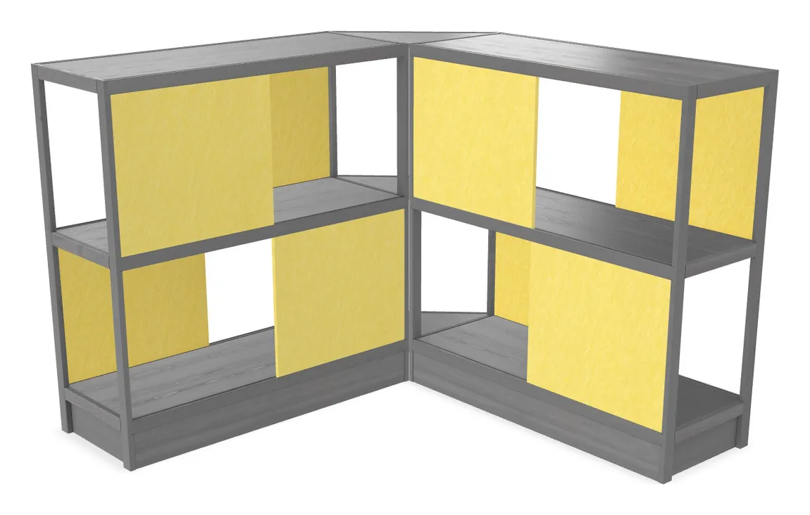 Wood Shelving Unit with Acoustic Panels - 93 x 50