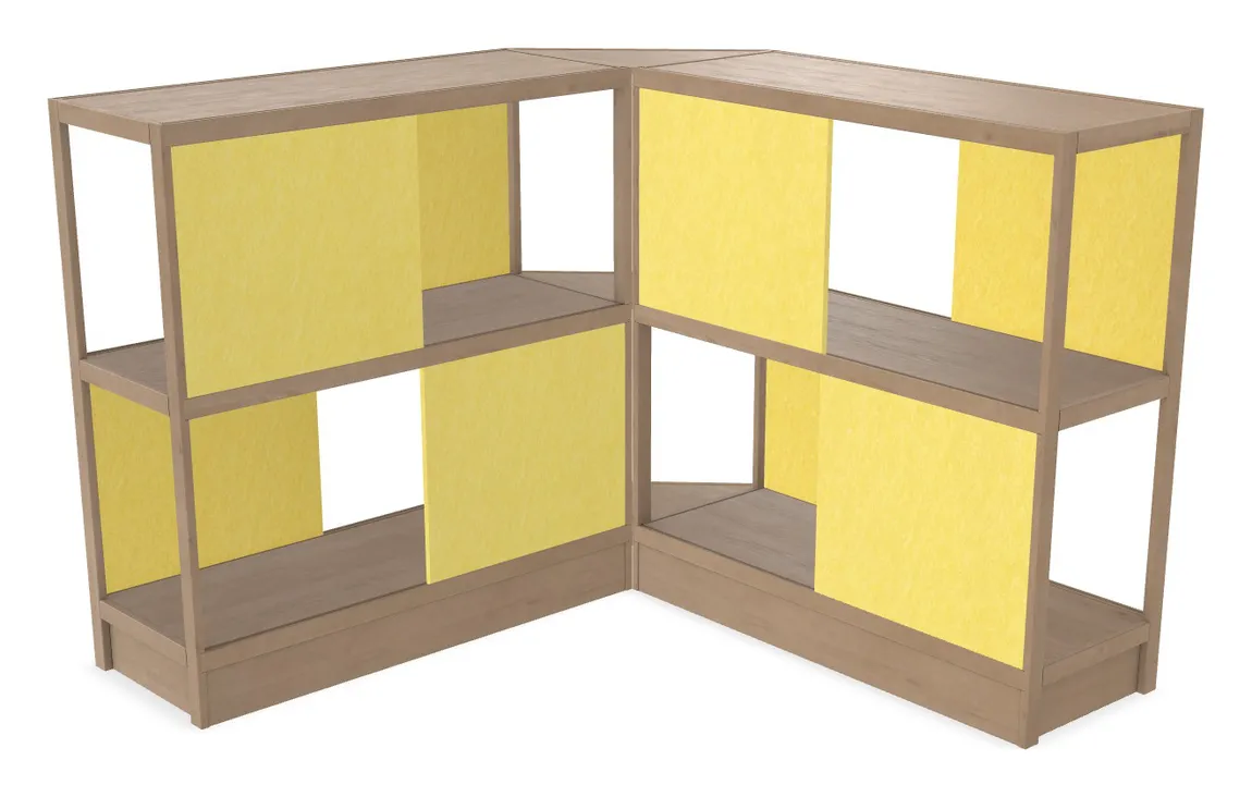 Wood Shelving Unit with Acoustic Panels - 93 x 50