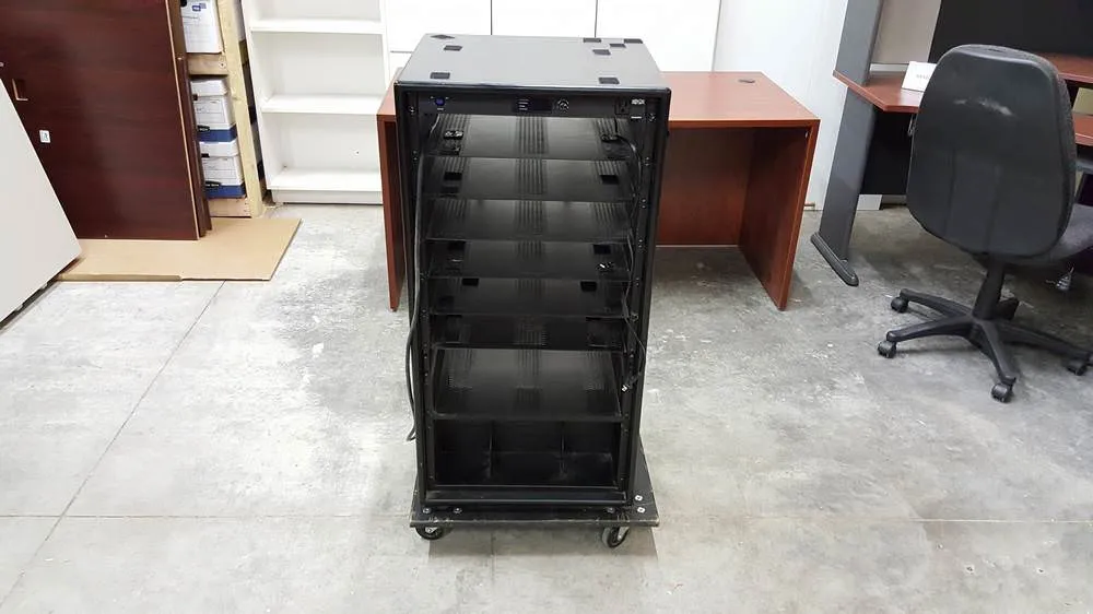 Black Rolling Server Rack