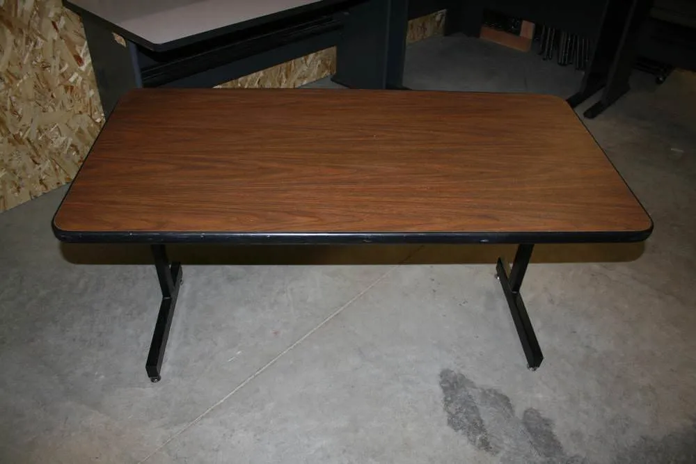 Black and Wood Training Table