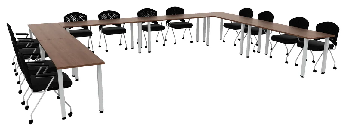 U Shaped Training Table Set - Square Legs