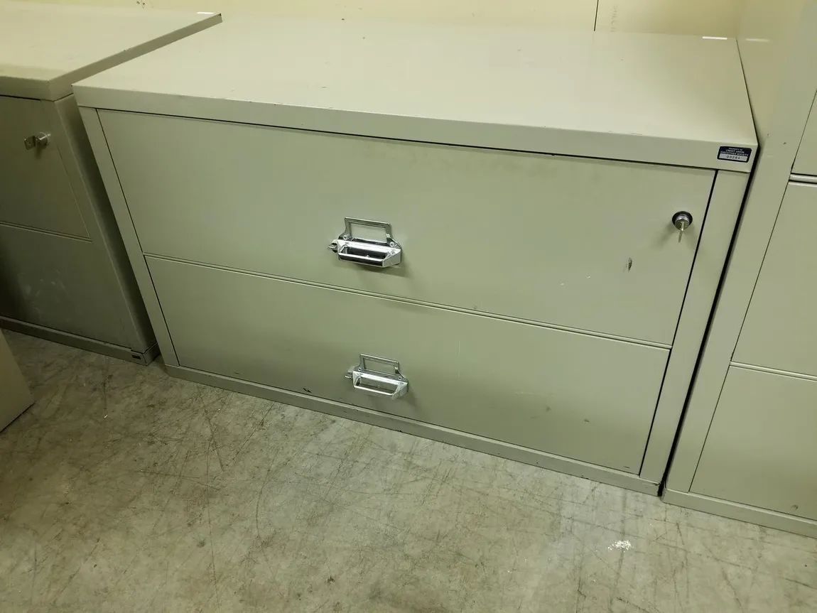 FireKing 44 2 Drawer Locking Fireproof Lateral File Cabinet