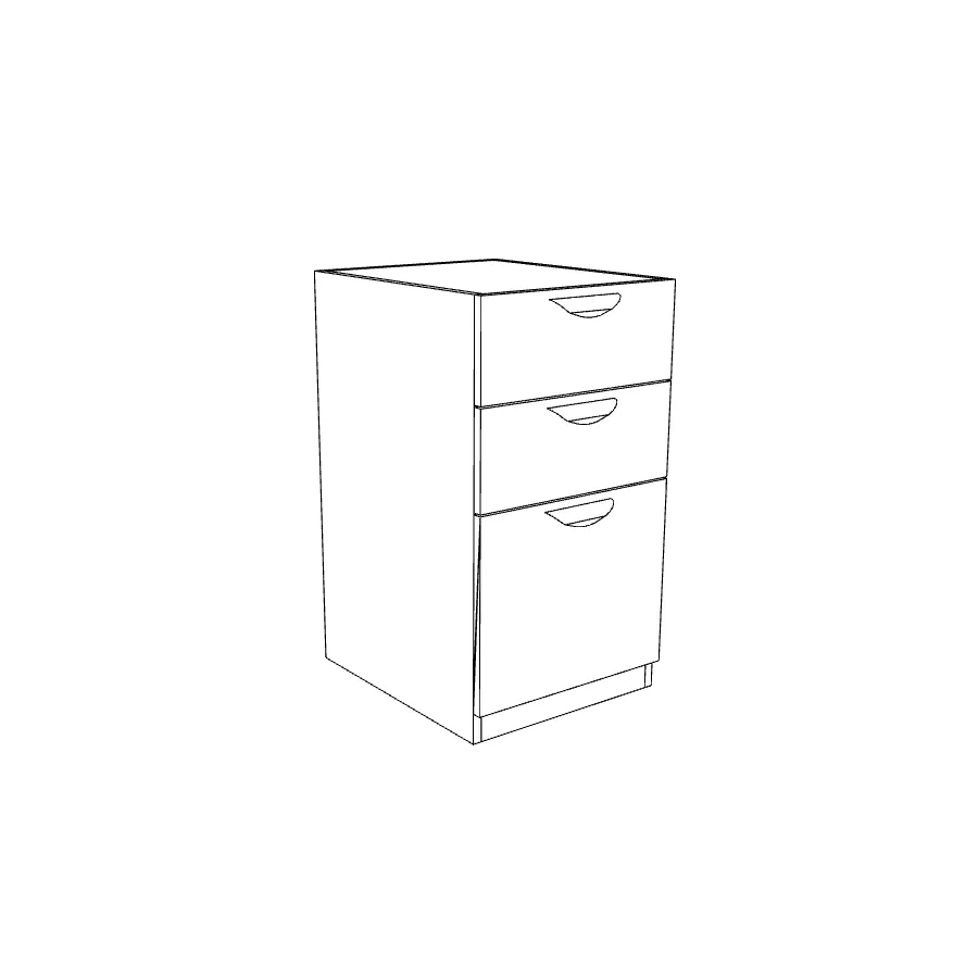 Cherryman 3 Drawer Pedestal for Credenza or Return