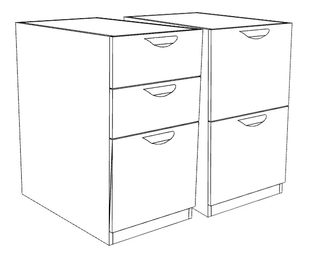 Cherryman Pair of 2 & 3 Drawer Pedestals for Credenza or Return