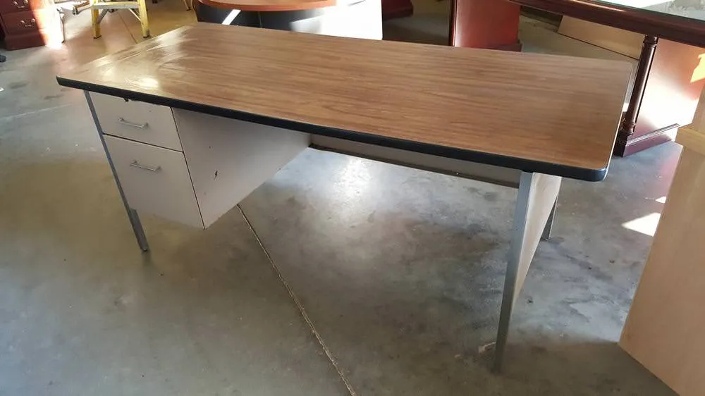 Solid Metal Desk with Laminate Top