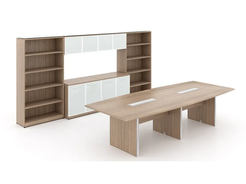 Boat Shaped Conference Table with Storage