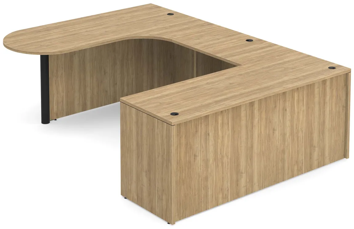 U Shaped Office Desk with Peninsula Extension