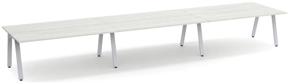 6 Person Workstation with Metal Legs