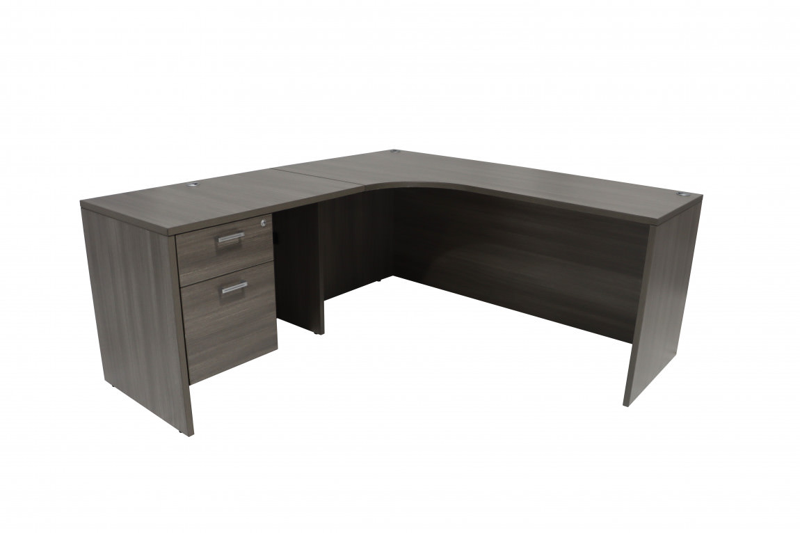 Bellagio Office L-Shaped Desk With White Modesty Panel | 30x66 | 24x48