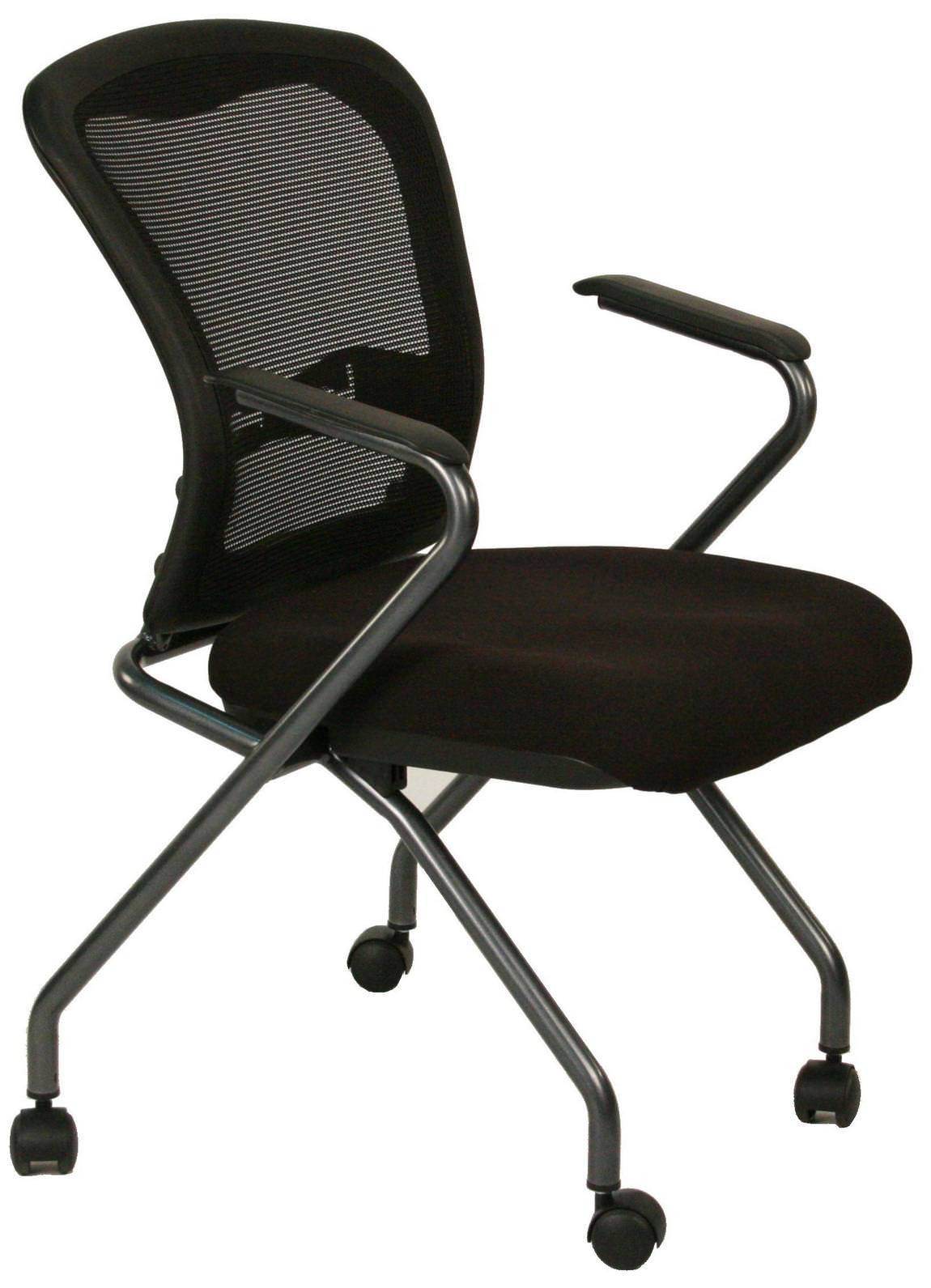 Mesh Back Nesting Chair with Arms