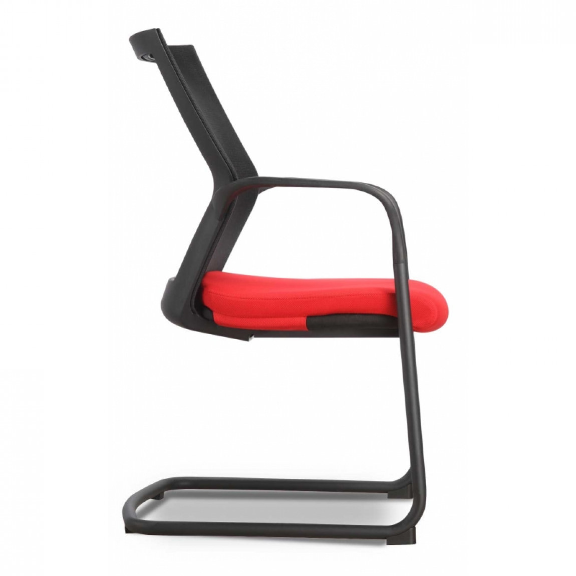Stacking Guest Chair with Red Seat Cover