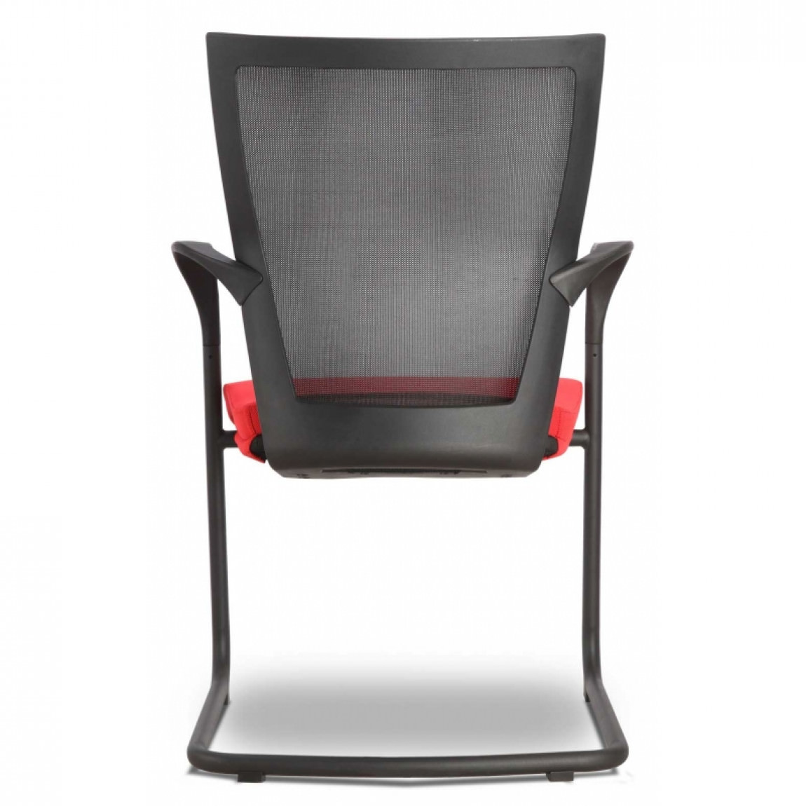 Stacking Guest Chair with Red Seat Cover
