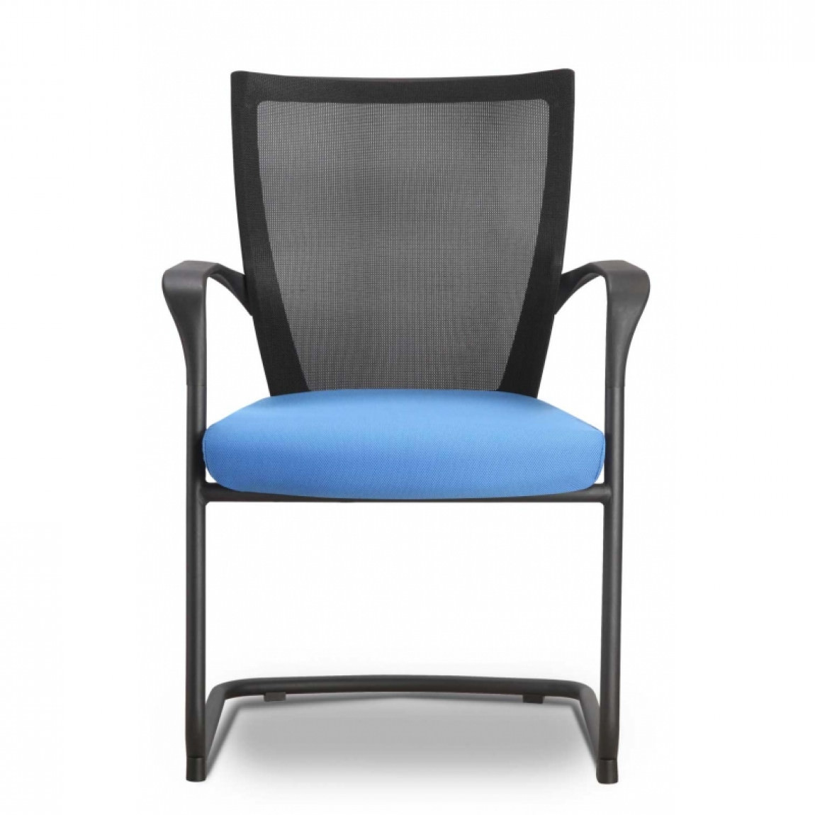 Stacking Guest Chair with Blue Seat Cover