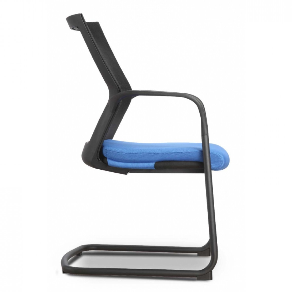 Stacking Guest Chair with Blue Seat Cover