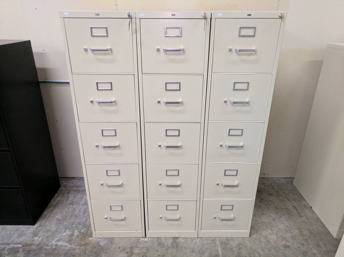 Vertical File Cabinets - HON 5 Drawer Vertical File Cabinet with
