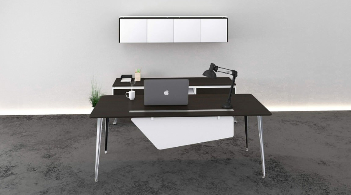 Modern Rectangular Desk with Storage