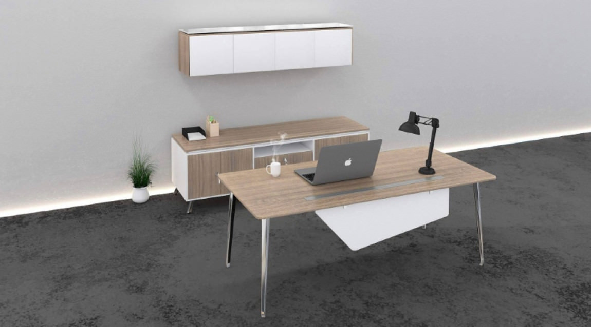 Modern Rectangular Desk with Storage