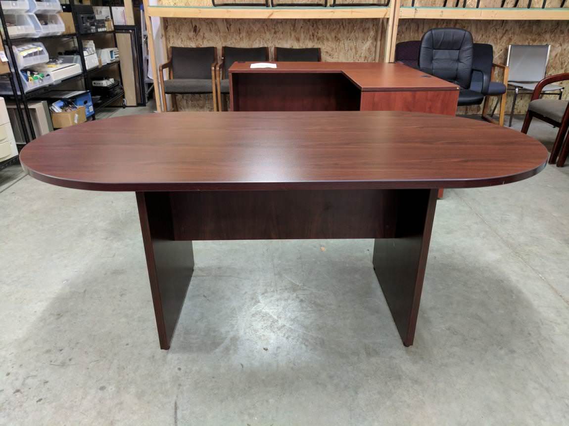 6 Foot Mahogany Racetrack Conference Table