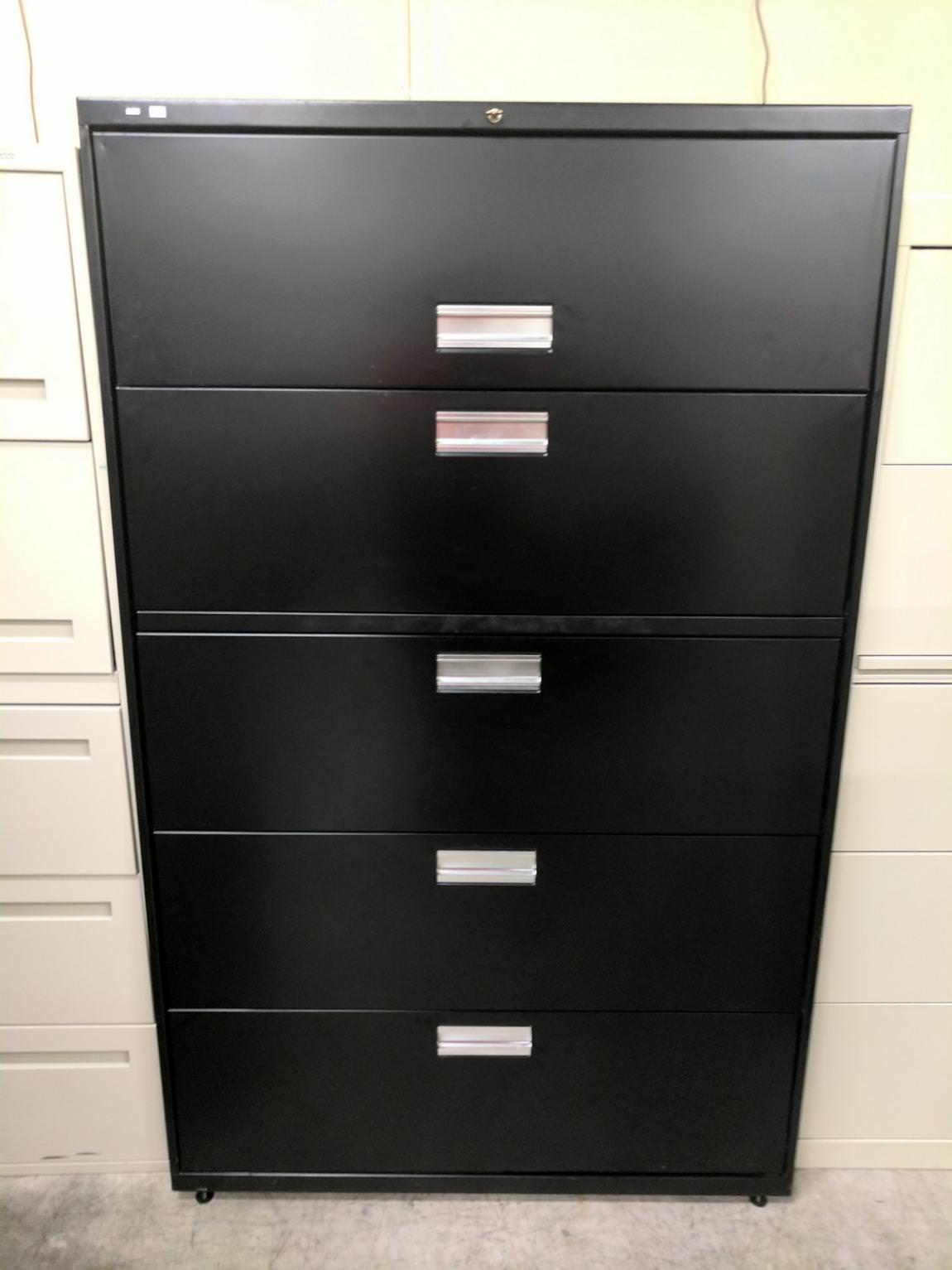 Black Black Hon 5 Drawer Lateral File Lateral File by HON