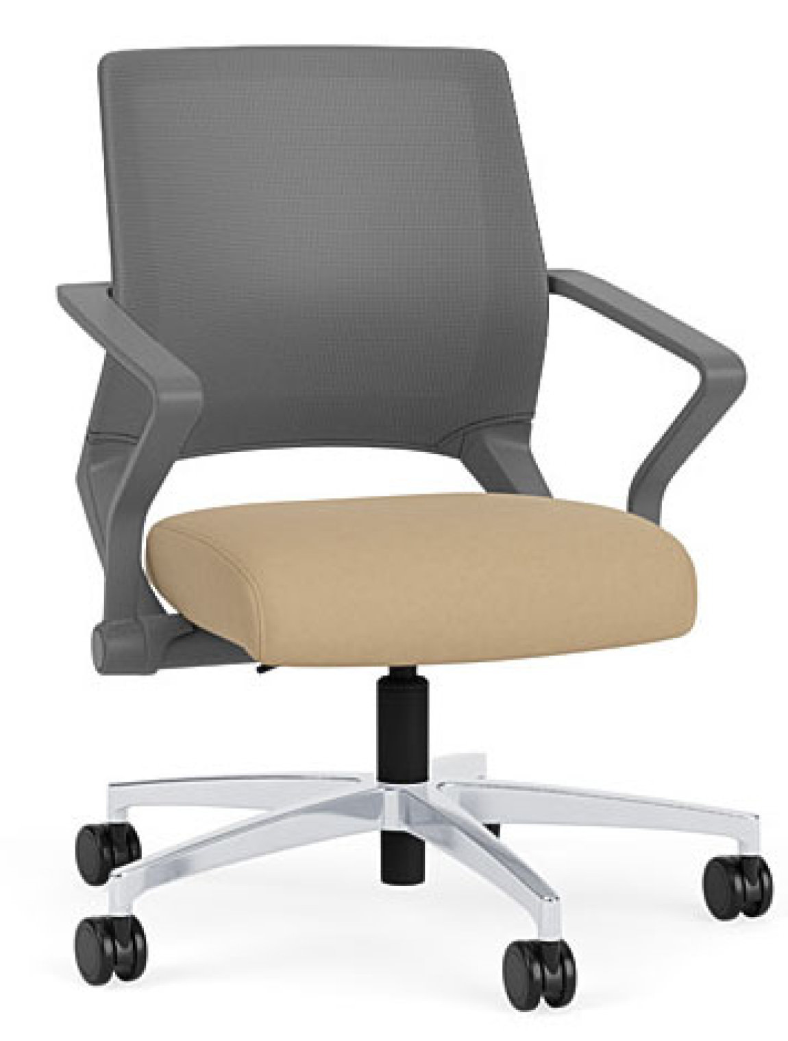 Mesh Back Conference Chair with Leather Seat