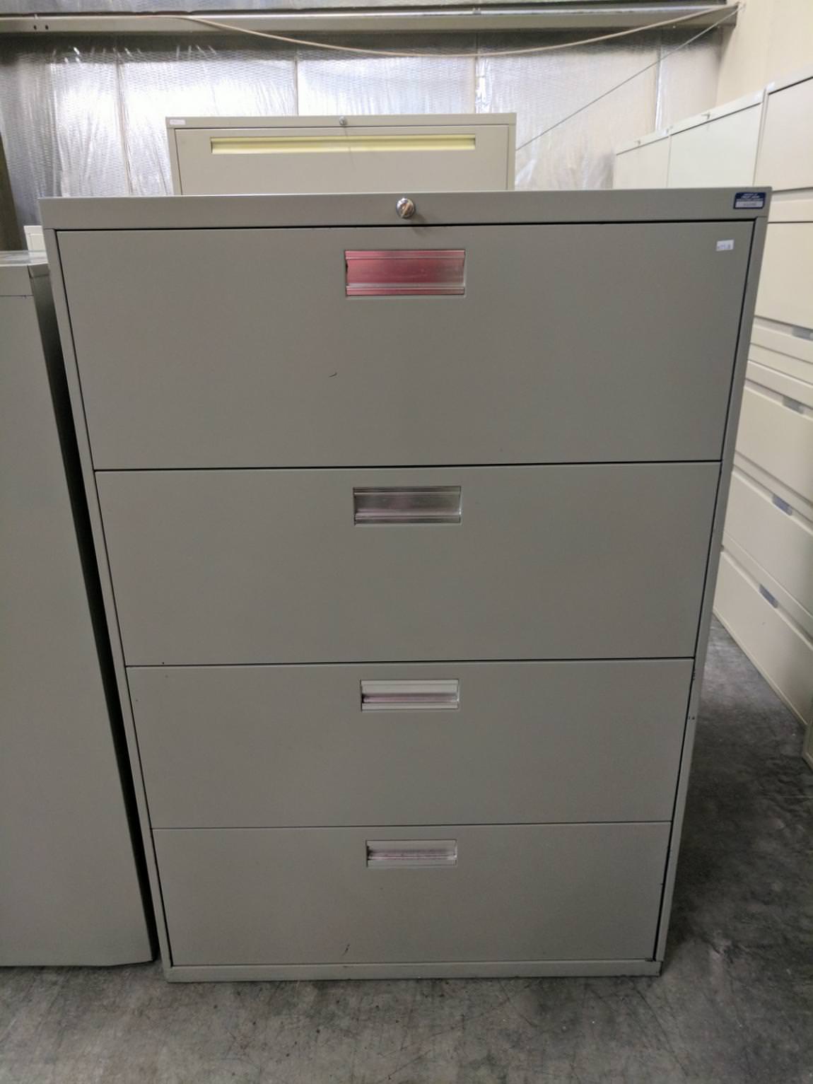 Gray HON 4 Drawer Lateral File Cabinet | Madison Liquidators