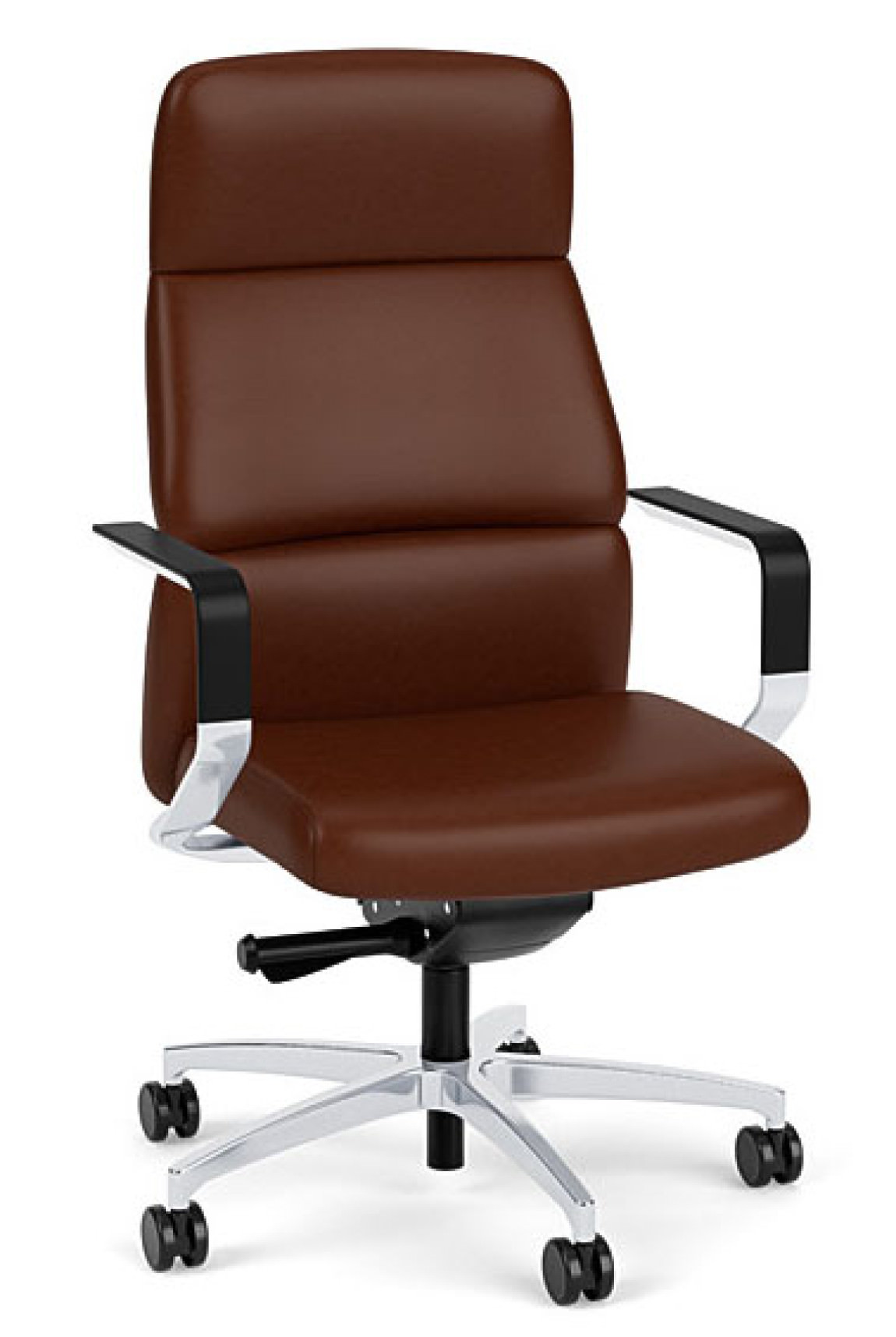 Brown Leather High Back Conference Room Office Chair 