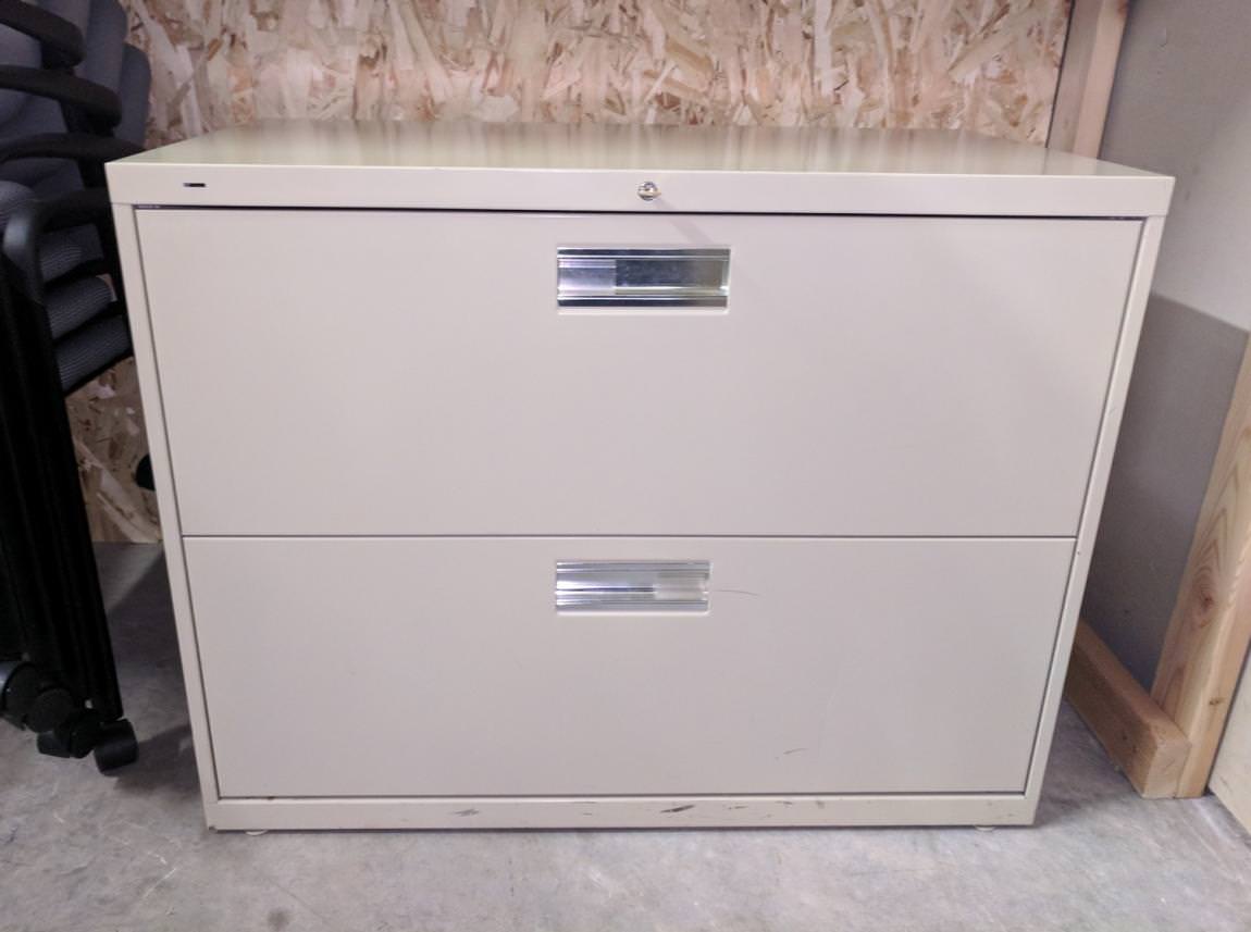 Putty Hon 2 Drawer Lateral Filing Cabinet - 36 Inch Wide