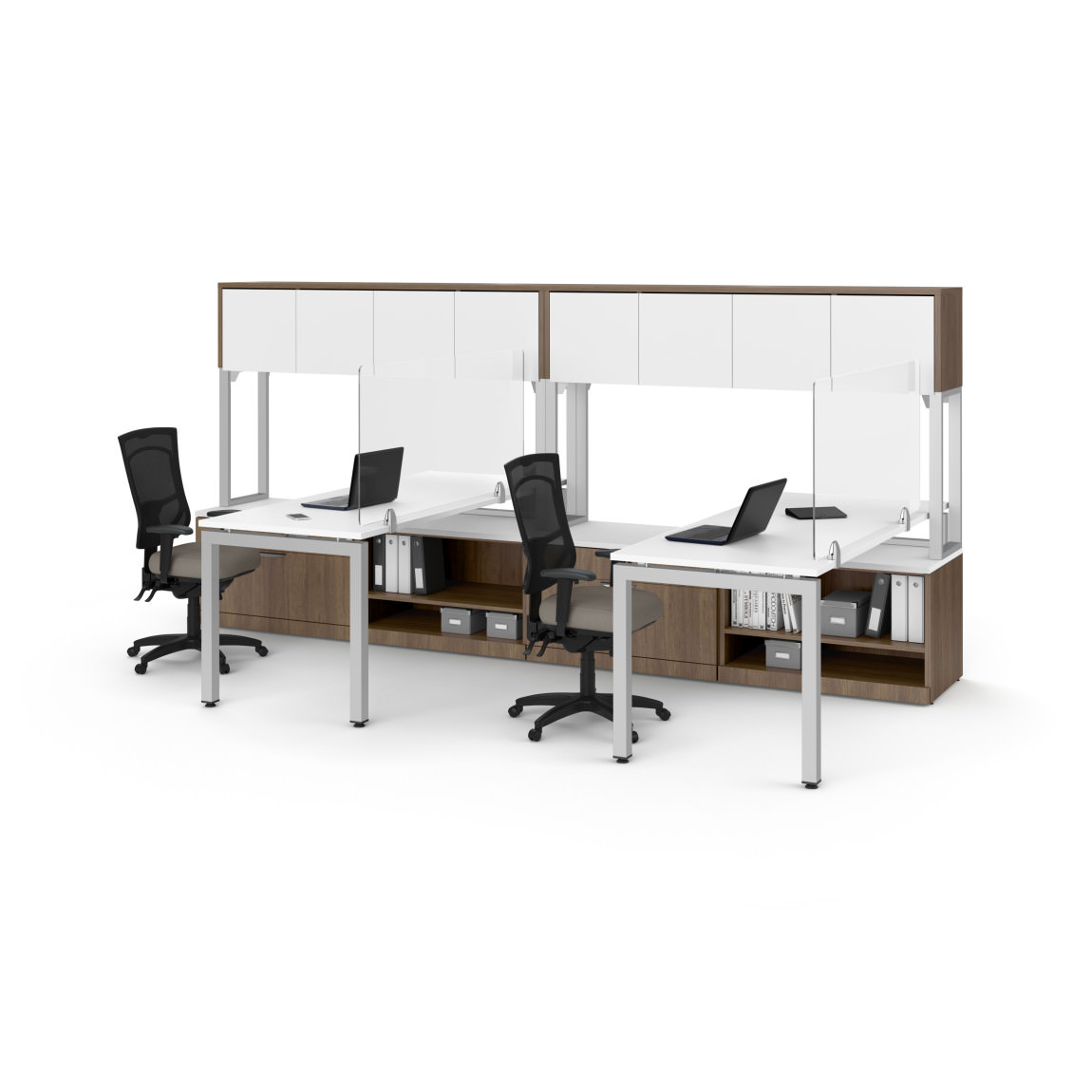 White Modern L Shaped Desk with Side Storage 72 x 72 x 30 - Elements by  Harmony Collection