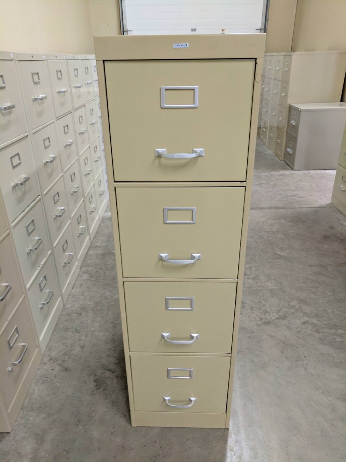 Tan Cole 4 Drawer Vertical File Cabinet