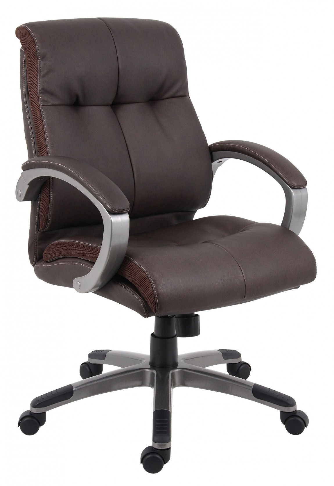 Brown Leather Mid Back Executive Chair