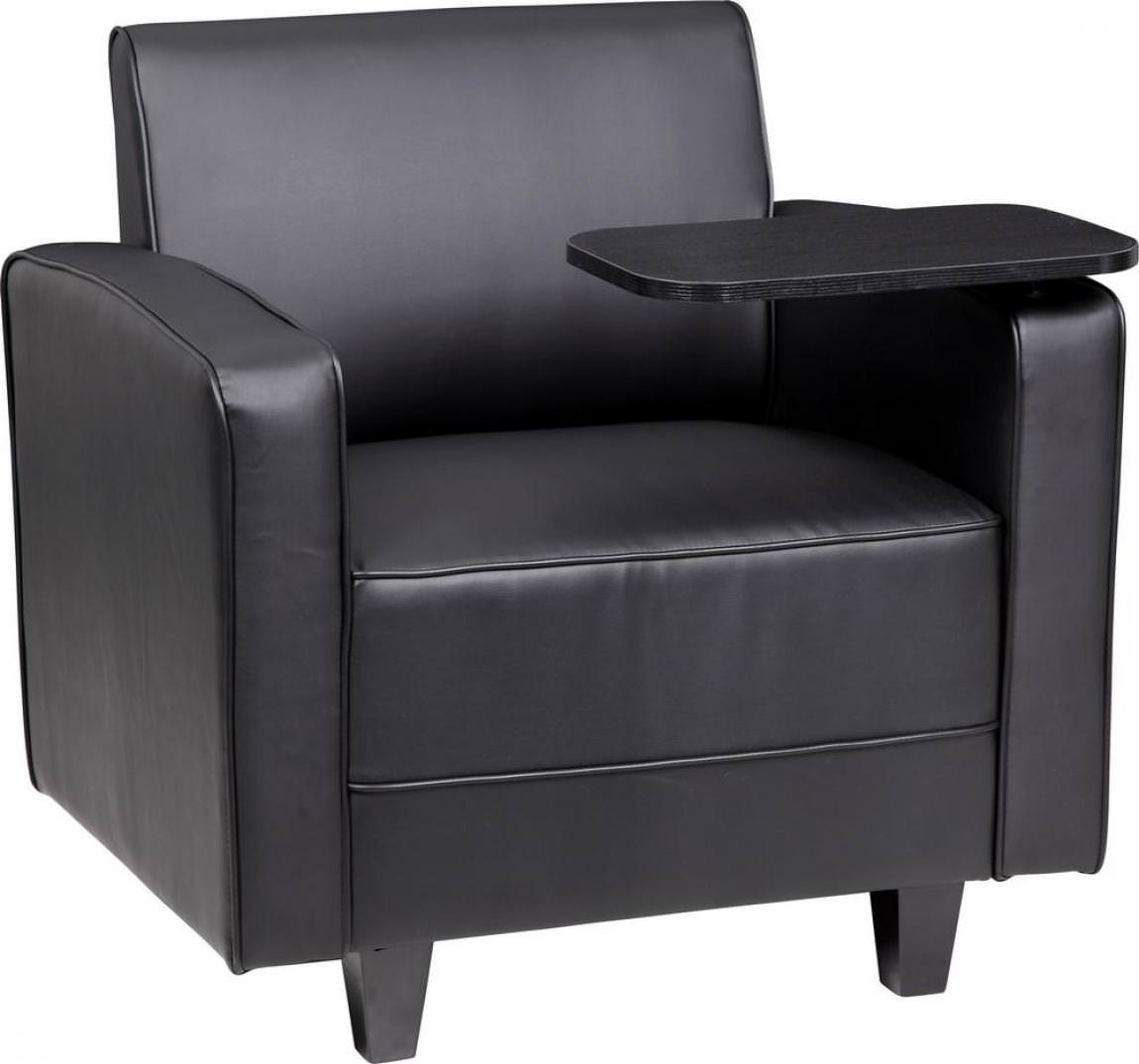 Black Club Chair with Tablet Arm