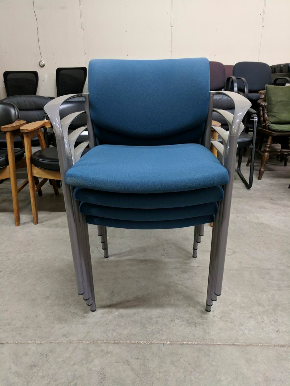 Steelcase Blue Stacking Guest Chairs