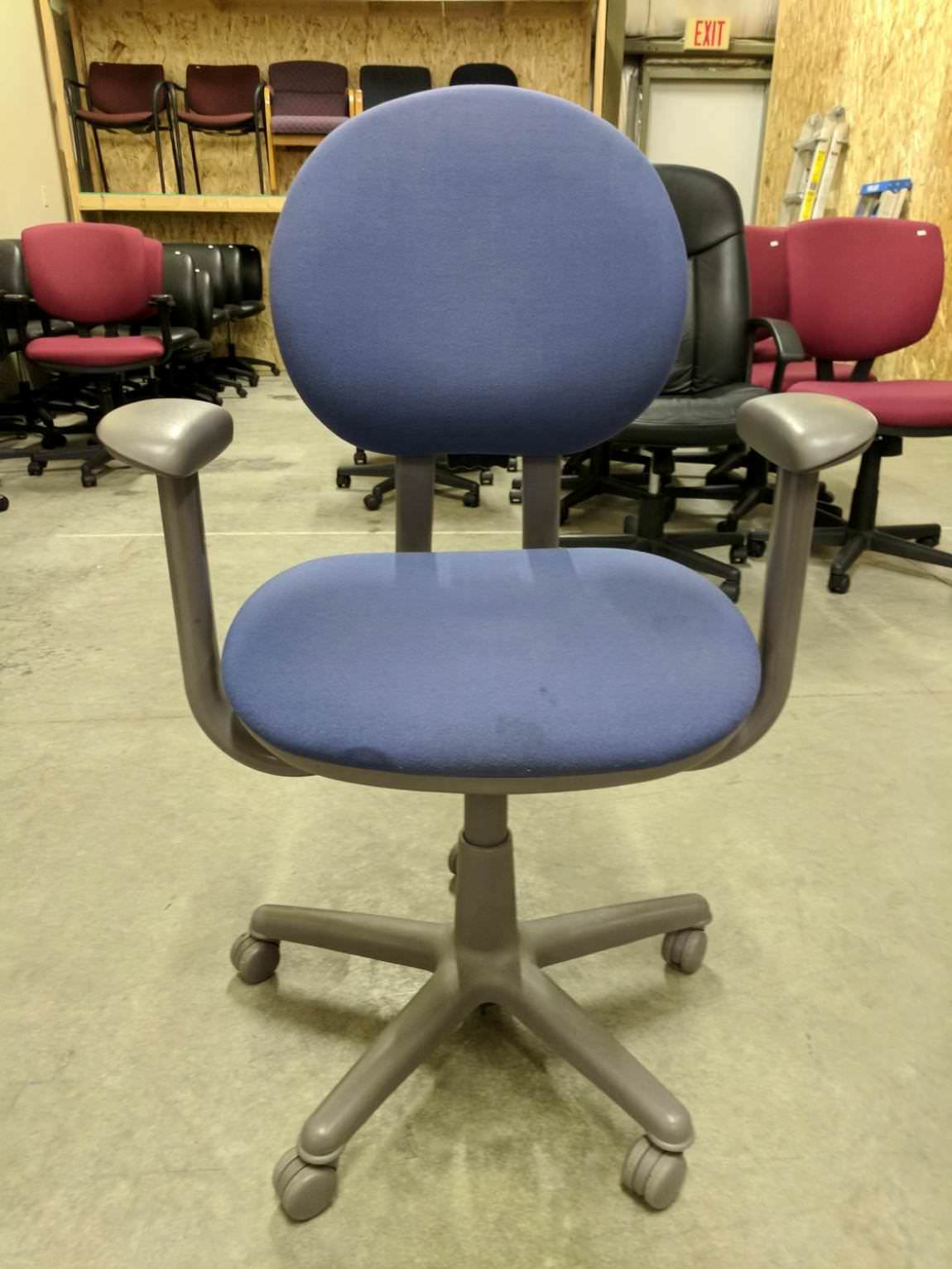 Blue Steelcase Rolling Office Chair