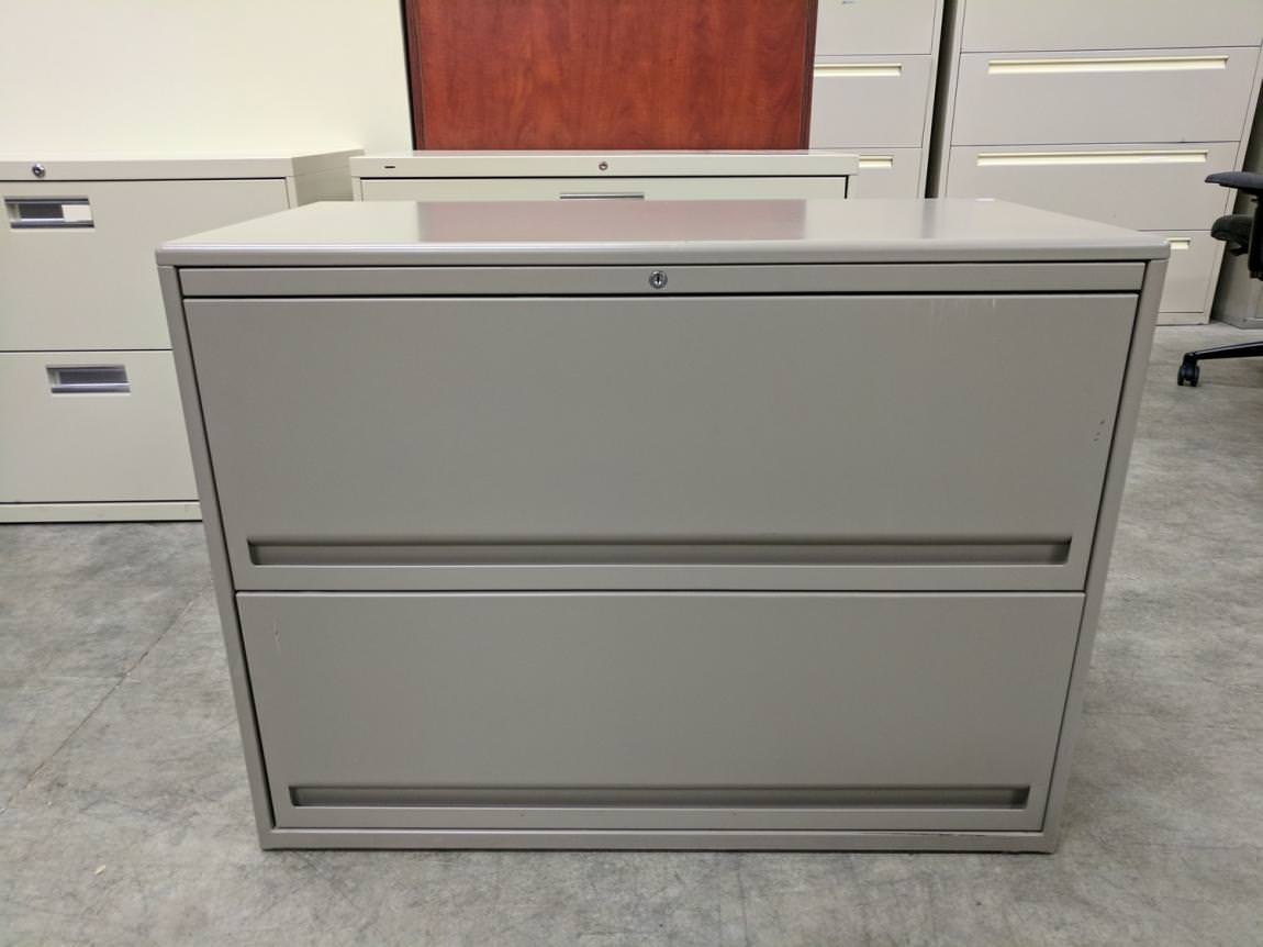 Tan 2 Drawer Lateral File Cabinet
