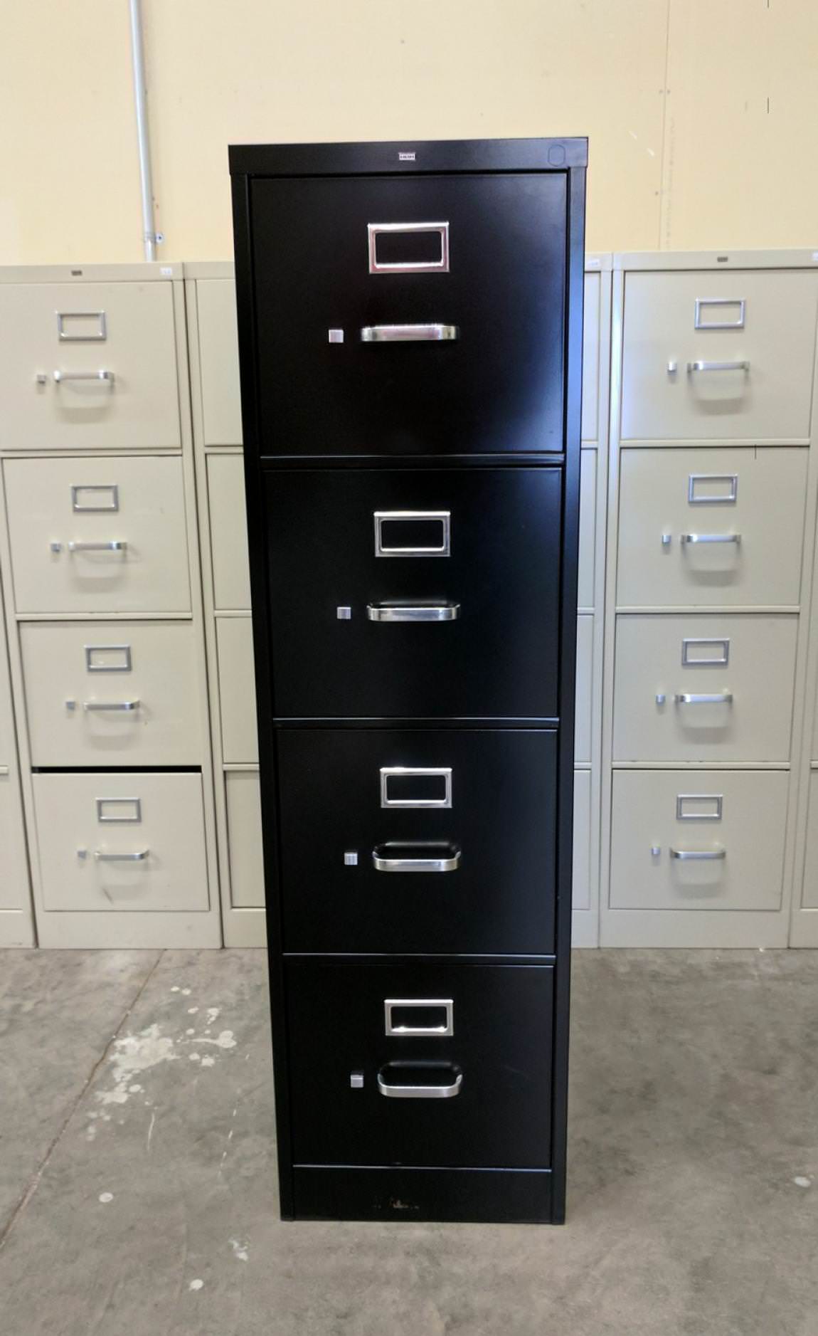 Black Hon 4 Drawer Vertical File Cabinet