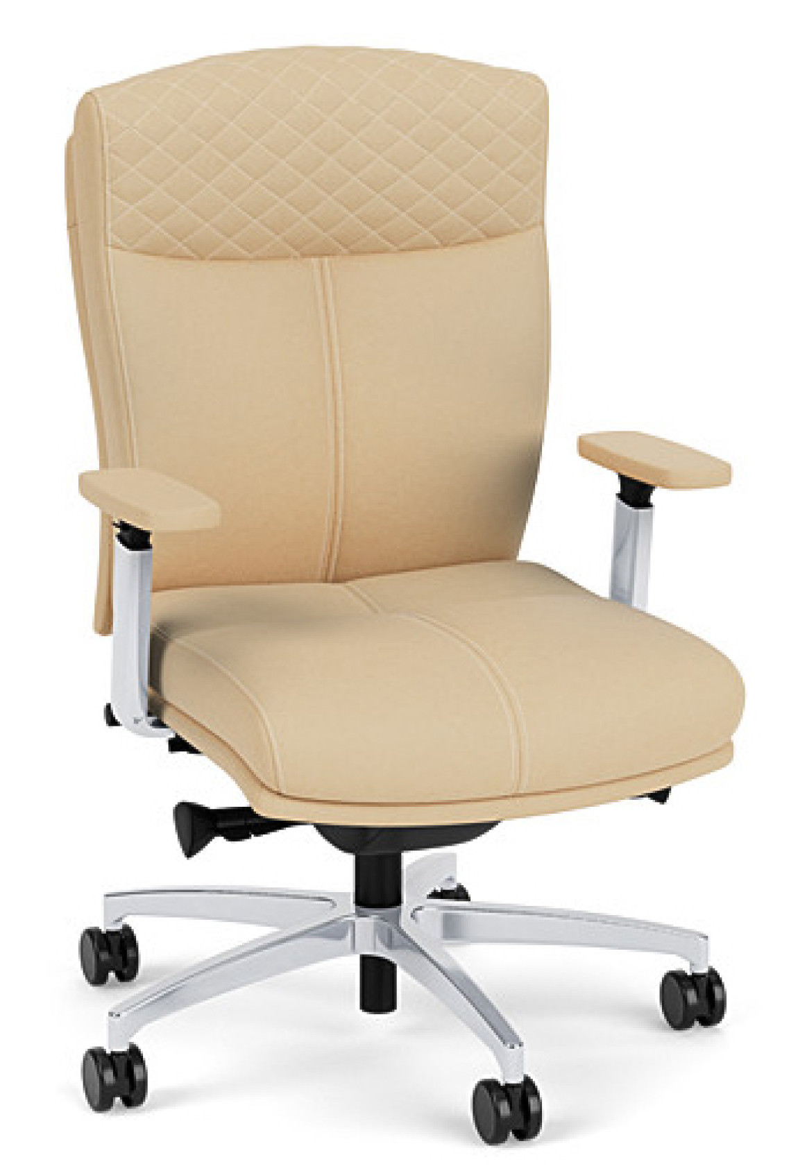 Leather Executive Mid Back Chair with Lumbar Support