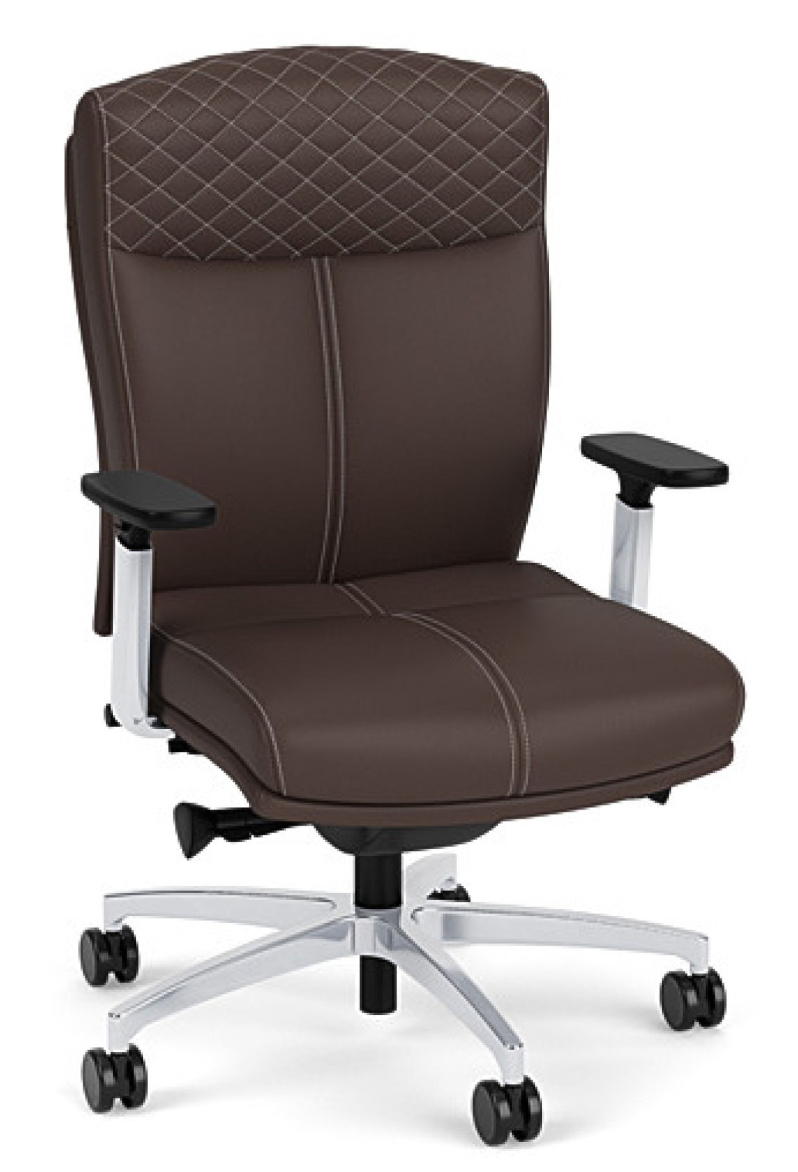 Leather Executive Mid Back Chair with Lumbar Support