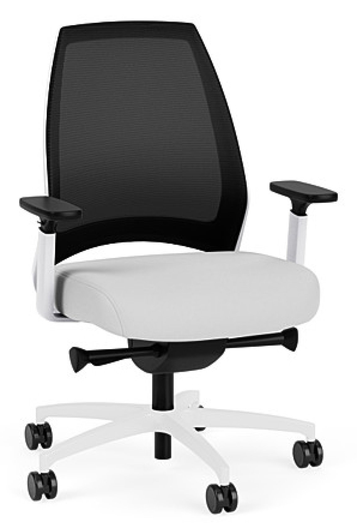 White Office Chair with Black Mesh Back