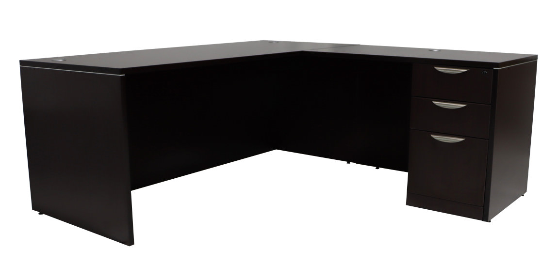 L Shaped Desk with Storage and Hutch - Aspen - PL Laminate by Harmony Collection