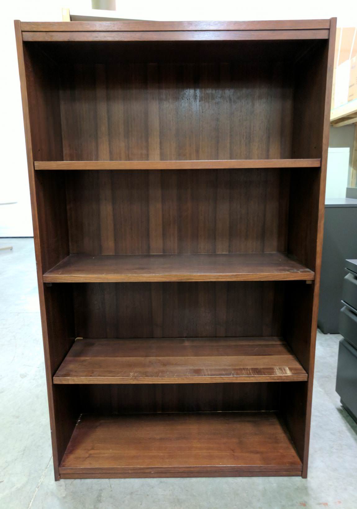 Wood Bookshelf with Walnut Finish