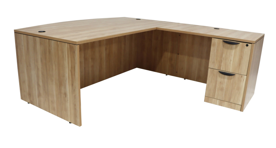 L Shaped Desk with Storage and Hutch - Aspen - PL Laminate by Harmony Collection