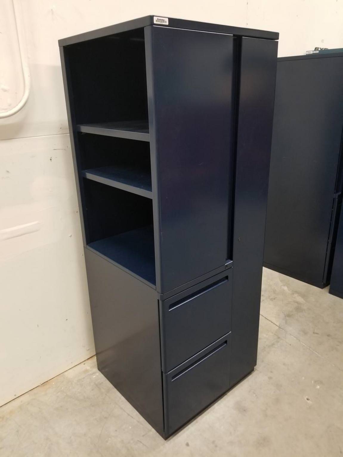 Blue Steel Wardrobe Storage Cabinet