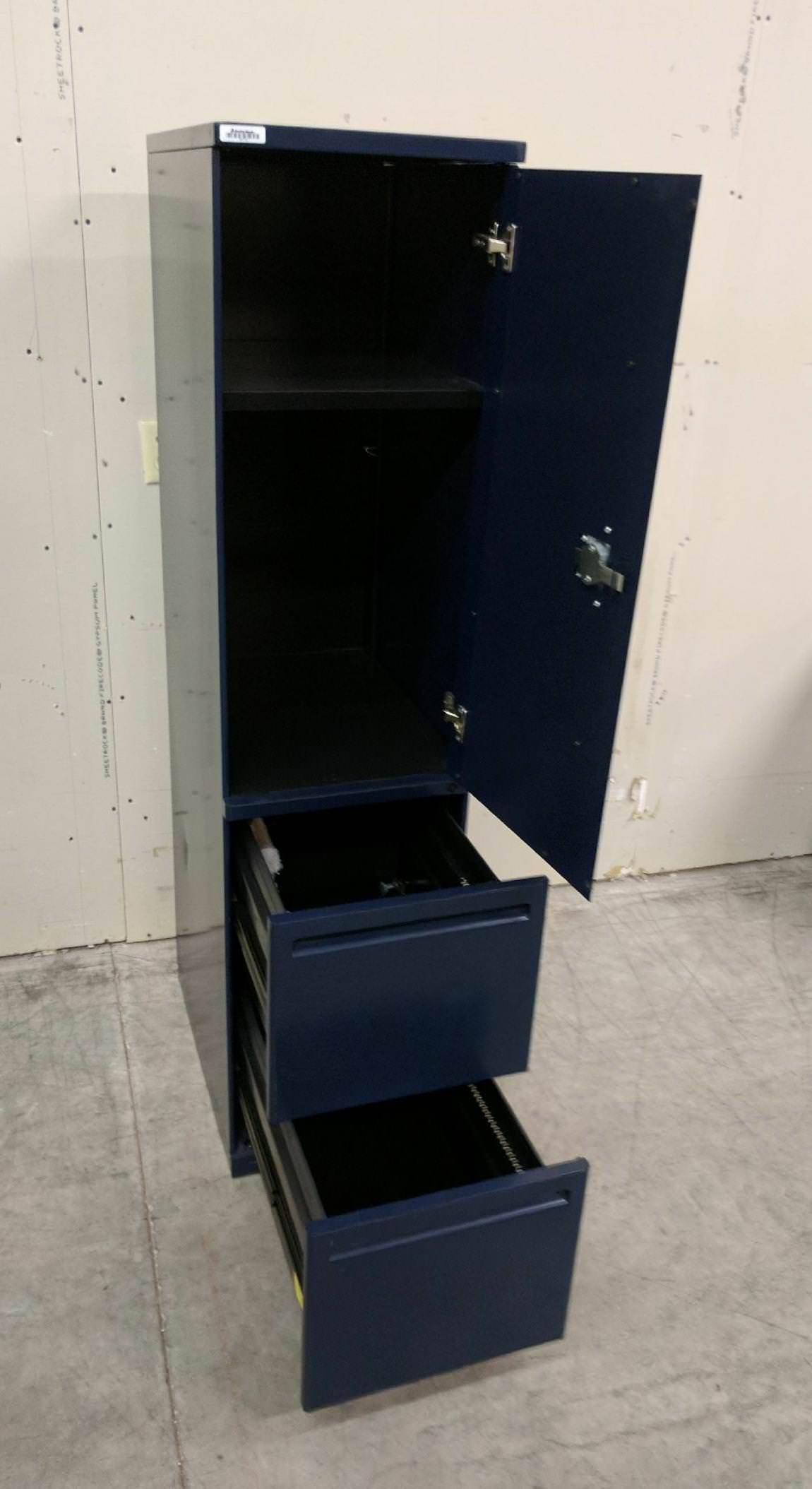 Haworth Blue Steel Storage Cabinet