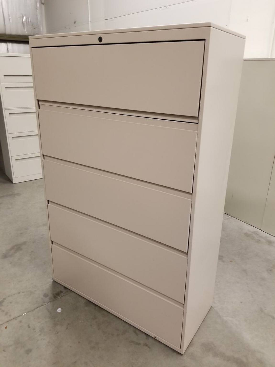 Great Openings 5 Drawer Putty Lateral File Cabinet – 42 Inch Wide