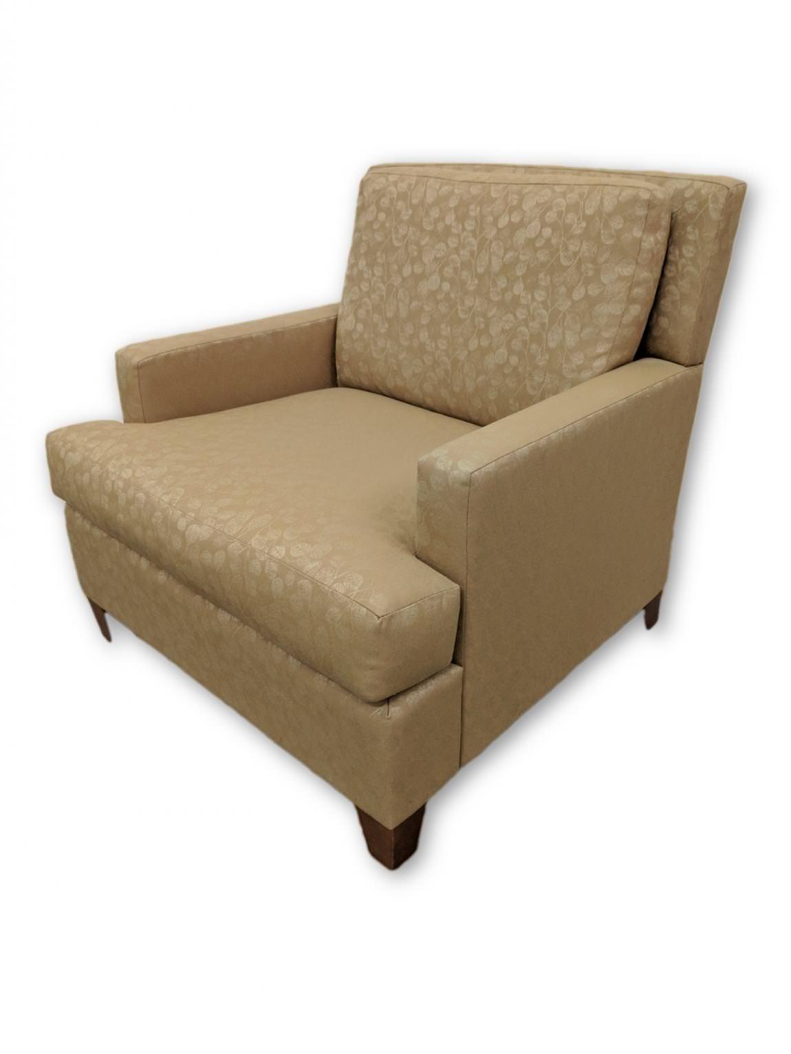 Tan Club Chairs with Leaf Pattern