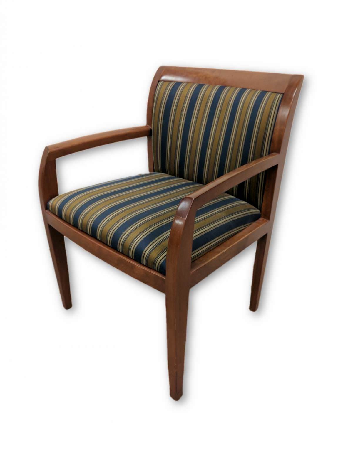 David Edward Blue and Gold Striped Executive Guest Chairs