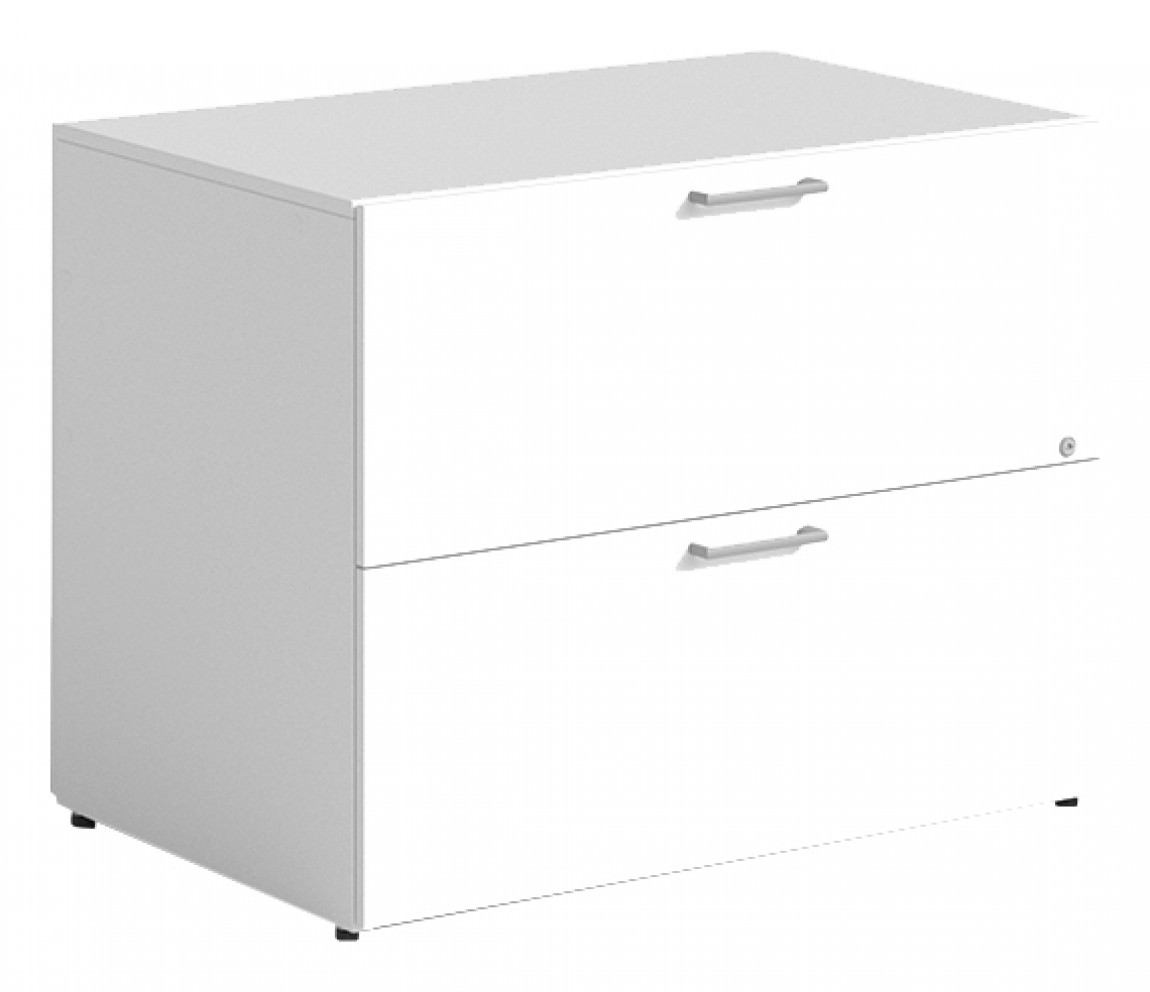 White 2 Drawer Lateral Filing Cabinet