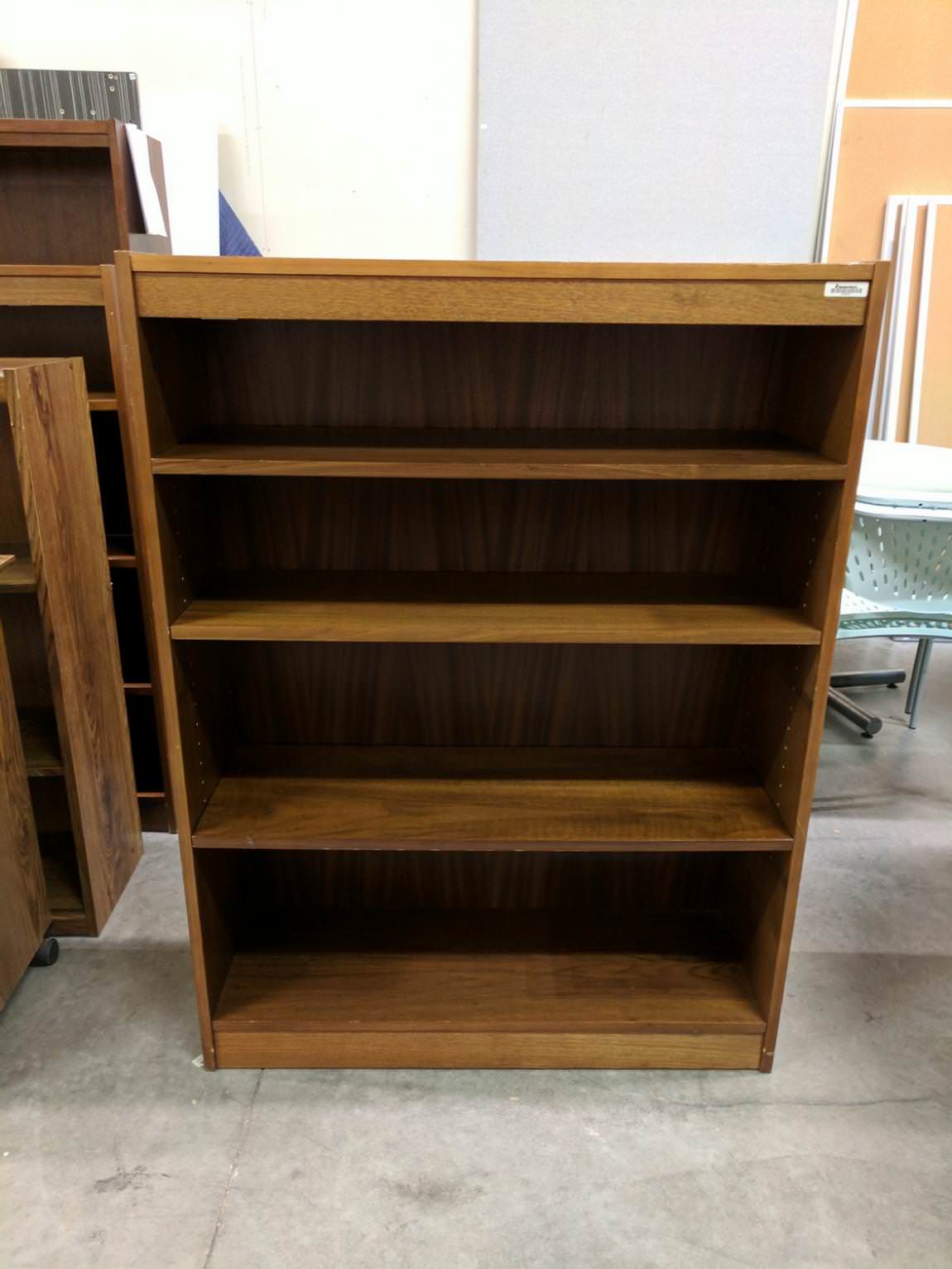 Wood Bookshelf with Cherry Finish - 36 Inch Wide
