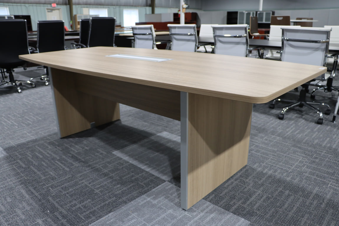 8 FT Boat Shape Conference Table with Miele Finish